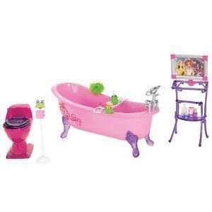 Barbie Glam Bathtub Accessories Bathroom Playset Dollhouse Furniture 