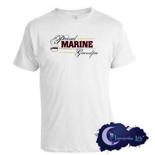 Proud Marine Grandpa   USMC Grandfather Military Supporter T Shirt