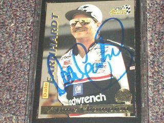 DALE EARNHARDT SR Signed 1996 Pinnacle Action Packed Card Auto Slabbed 
