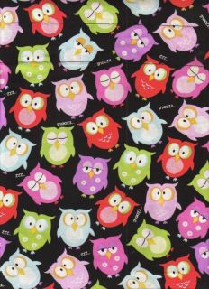 Colorful Owls Kids Curtain Valance Custom Made