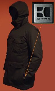  Orange Label By Hugo Boss Hooded Jacket in Dark, Dark Gray (Black