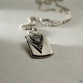 OAKLAND RAIDERS NECKLACE PENDANT DOG TAG NFL