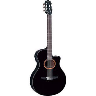 Yamaha NTX700 Spruce Top Nylon String Black Acoustic Electric Guitar
