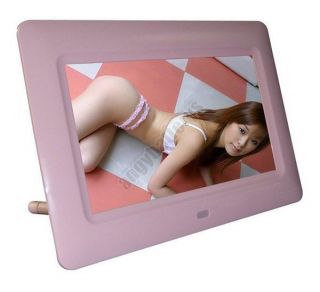   *480 LCD Digital Photo Frame  MP4 AVI/DAT MOVIE PLAYER REMOTE Pink
