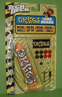 2000 RARE Vintage Tech Deck Extreme DREGS Fingerboard Long Board NEW