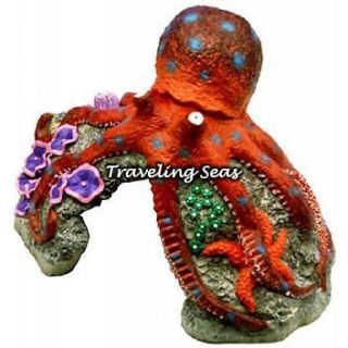   Pet Blue Ring Octopus Cave Aquarium Fish Tank Ornament Decoration