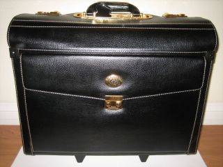 NEW GENUINE LEATHER PILOT FLIGHT CARRY ON CATALOG BRIEFCASE CPA 