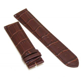 22mm Brown Leather Deployment Buckle Watch Band Strap Fits Omega 