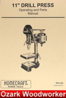 DELTA Homecraf​t 11 Drill Press Opertors & Parts Manual 0221