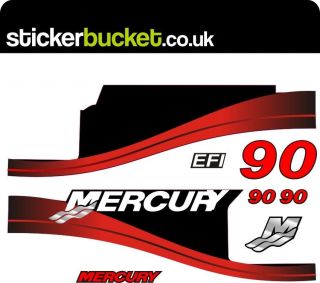 MERCURY 90 OUTBOARD ENGINE STICKERS DECAL KIT