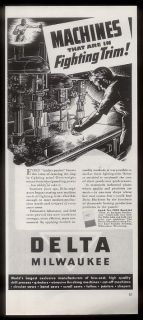 1941 Delta Milwaukee tools drill press vintage print ad
