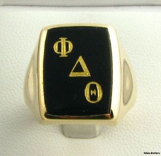 Phi Delta Theta Vintage Onyx Fraternity Ring   10k Solid Gold Large 10 