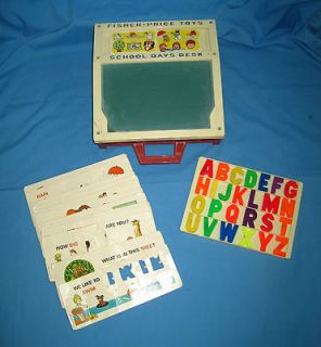   FISHER PRICE SCHOOL DAYS MAGNETIC FULL LETTER TRAY 15 CARDS DESK TOY