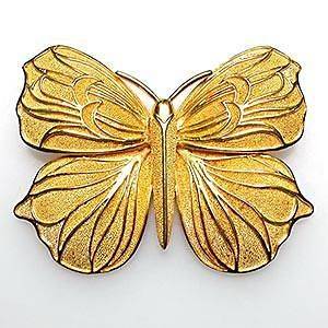 Ilias Lalaounis Designer Butterfly Brooch Pin Solid 18K Gold Fine 