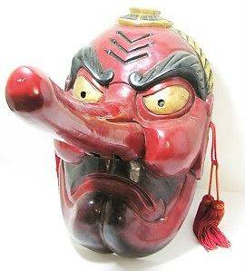 BIG Japanese NOH TENGU Evil Oni Devil Hannya Mask Men