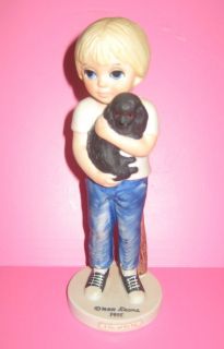   Keane Figurine A BOY AND HIS DOG 1975 Dave Grossman Designs 22/100