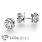 20 CARAT D/SI2 DIAMOND SOLID 14KT WHITE GOLD STUD EARRINGS NEW