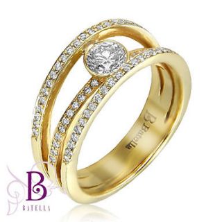   74 Ct H/VS2 Natural Round Diamond Engagement Ring 14k Yellow Gold