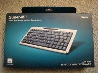 Solidtek Super Mii Mini USB Keyboard  Silver  ASK3100SU **BRAND NEW**