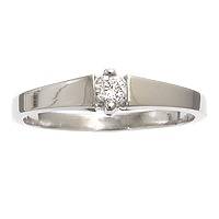 PROMISE RINGS Large White Gold Diamond Ring sz 6