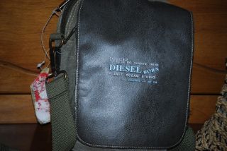 DIESEL Spare Parts army green rugged Cross body bag purse fanny pack 