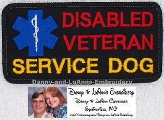 DISABLED VETERAN SERVICE DOG PATCH 2x4 assistance