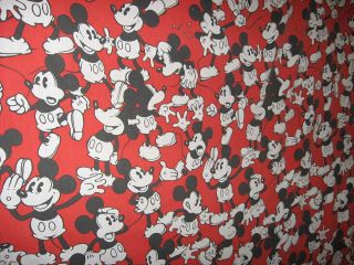 DISNEY VINTAGE MICKEY MOUSE TWIN FLAT SHEET OR USE AS YARDAGE MATERIAL 