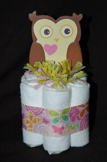 Mini Diaper Cake DENA HAPPI TREE Owl Girls Nursery Decor Baby Shower 