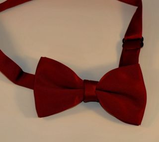 Burgundy Solid Pre tied Bow Tie Tuxedo Wedding Party Formal Dress 2 