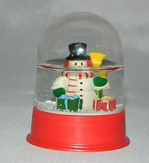 Vintage Snowman Holiday Plastic Snowglobe Snowdome Snow Dome Christmas
