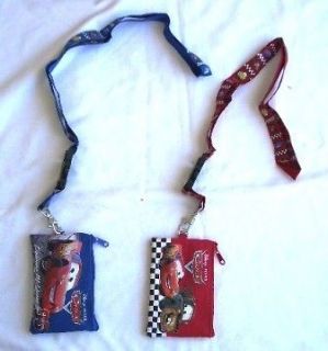 Disney Pixar Cars Blue & Red Lanyard Wallet Fast Pass ID Pouch Badge 