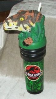 1997 Jurassic Park The Lost World Dinosaur Raptor 32 Oz Cup Straw New 