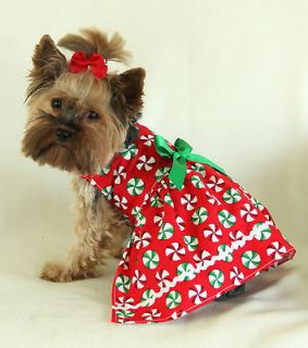 Christmas Candy Holiday Dog dress clothes pet apparel Small