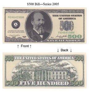 500 Five Hundred Dollars Bill Notes Qty 25 $6.97 money