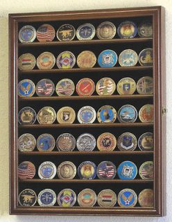 Military Challenge Coin Display Case Cabinet Wall Rack