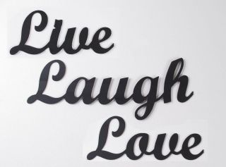Metal Wall Art Work Live Laugh Love Words Wrought Iron Home Decor 