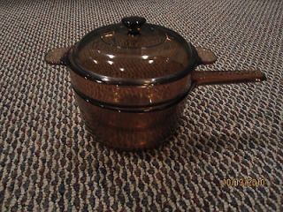   Pyrex Visions Amber cookware 1.5L Sauce pan Double boiler W/Lid