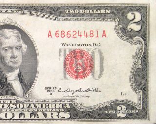 1953B $2 Dollar Bill Red Seal Note   EXTREMELY FINE