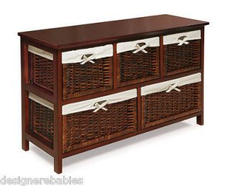 Badger Basket 5 Drawer Wicker Storage Dresser CHERRY ~ 09061 ~ BRAND 