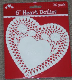 heart shaped doilies,tissue paper,30/pk,wh​ite.pink,Valen​tine 