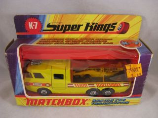   Super Kings K 7 STP Firestone Racing Car Transporter MIB Lesney