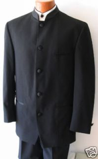 Boys Black Mandarin Nehru Collar Tuxedo Jacket Size 8
