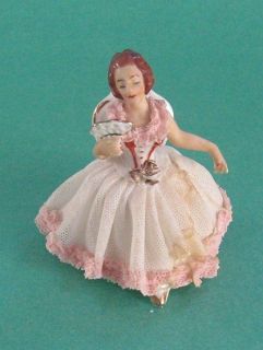 DRESDEN PORCELAIN/LACE FIGURINE in Antiques