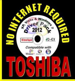 TOSHIBA  WINDO​WS DRIVERS Replace/Repair Disc 2012 PC/ LAPTOP/ XP 