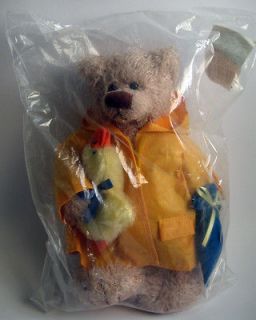   Trading Co Teddy Bear in raincoat w/ duck & umbrella 9 New in bag