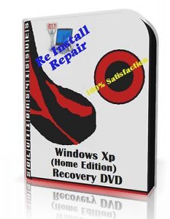Windows XP Home Edition Reinstall Recovery Disc Restore Repair DVD Fit
