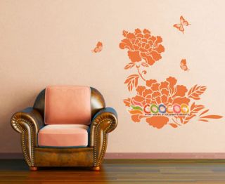 Wall Decor Decal Sticker Removable tree Peony Flower