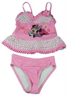 MINNIE MOUSE Swim/Bathing Suit Pink Deluxe Disney Store 2T 3T 4T 5T 