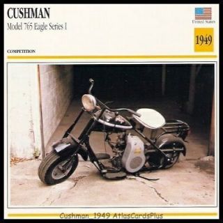 Motorcycle Card 1949 Cushman Model 765 Eagle Scooter