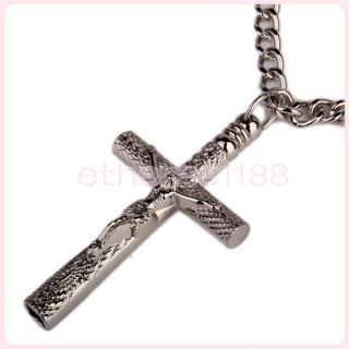 in 1 Steel Drum Key, Crucifix Cross Jesus Christ Charm Chain 